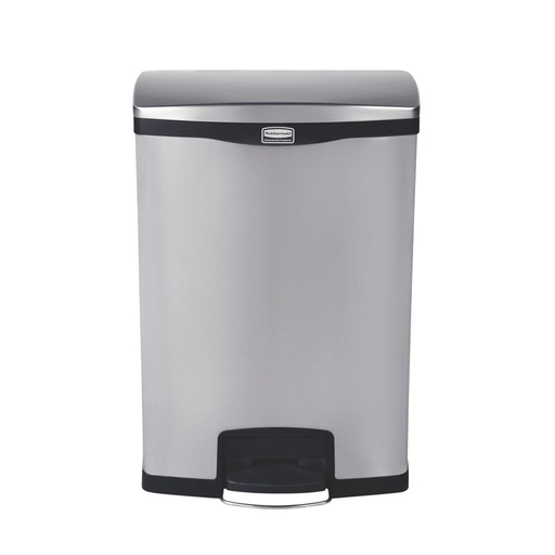 [GE939] Poubelle à pédale frontale inox Rubbermaid Slim Jim 90L