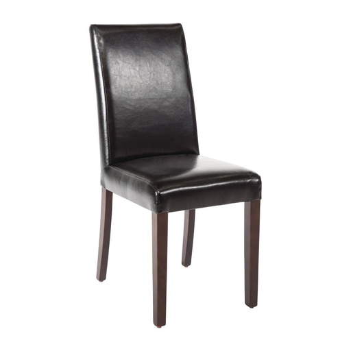 [GF954] Chaises en simili cuir Bolero noires (Lot de 2)