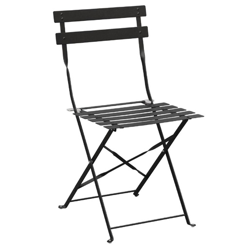 [GH553] Chaises de terrasse pliantes en acier Bolero noires (Lot de 2)