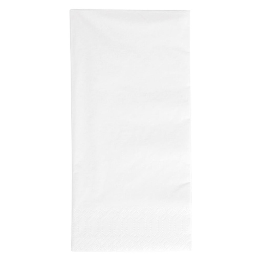 [GJ118] Serviettes dîner ouate blanches compostables Duni 400mm pliage 1/8 (lot de 1000)
