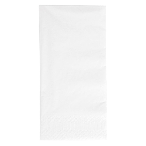 [GJ118] Serviettes dîner ouate blanches compostables Duni 400mm pliage 1/8 (lot de 1000)