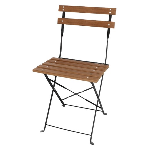 [GJ766] Chaises bistro en imitation bois Bolero (Lot de 2)