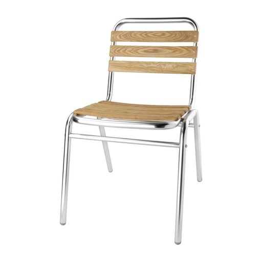 [GK997] Chaises bistro frêne et aluminium Bolero (Lot de 4)