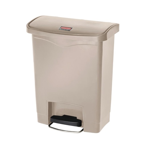 [GL021] Poubelle à pédale frontale Rubbermaid Slim Jim beige 30L