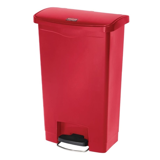 [GL026] Poubelle à pédale frontale Rubbermaid Slim Jim rouge 50L