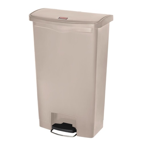 [GL033] Poubelle à pédale frontale Rubbermaid Slim Jim beige 68L