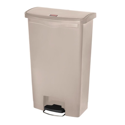 [GL033] Poubelle à pédale frontale Rubbermaid Slim Jim beige 68L