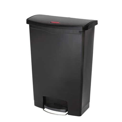 [GL040] Poubelle à pédale frontale Rubbermaid Slim Jim noire 90L