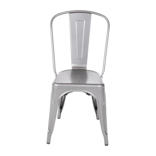 [GL329] Chaises bistro en acier gris métallisé Bolero (lot de 4)