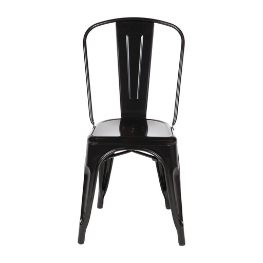 [GL331] Chaises bistro en acier noir Bolero (lot de 4)