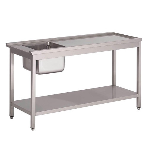 [GL897] Table de prélavage gauche pour lave-vaisselle à capot GL896 Gastro M 120x59x85cm