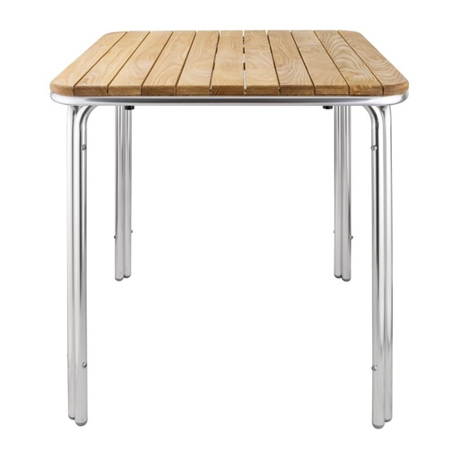 [GL982] Table carrée en frêne et aluminium Bolero 700mm