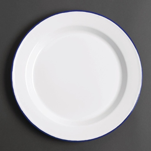 [GM512] Assiette plate en acier émaillé Olympia 245mm lot de 6