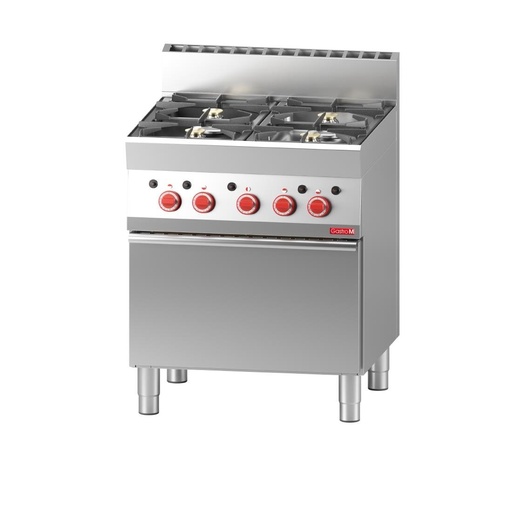 [GN047] Fourneau 4 feux sur four gaz Gastro M 650 65/70CFG