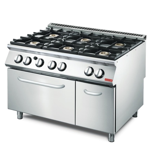 [GN083] Fourneau 6 feux et four gaz Gastro M 700 GM70/120CFG