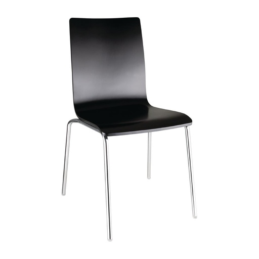 [GR345] Chaise dossier carré noire Bolero lot de 4