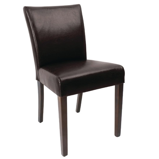 [GR366] Chaise contemporaine en simili cuir Bolero marron foncé lot de 2