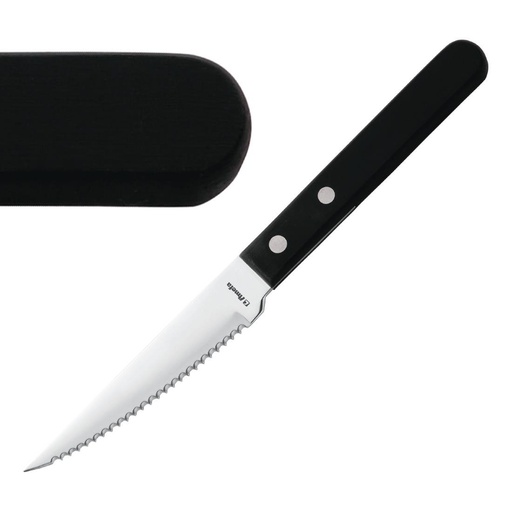 [H003] Couteau à steak Amefa manche noir 217mm (Lot de 12)