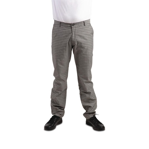 [H797-62] Pantalon de cuisine à carreaux gris Fano Chaud Devant 62