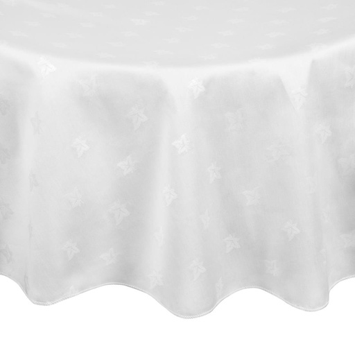 [HB558] Nappe ronde blanche feuilles de lierre Mitre Luxury Luxor 1725mm