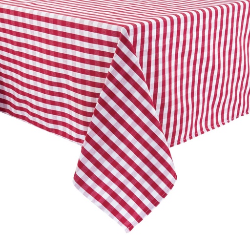 [HB581] Nappe carrée à carreaux rouges en polyester Mitre Comfort Gingham 890 x 890mm