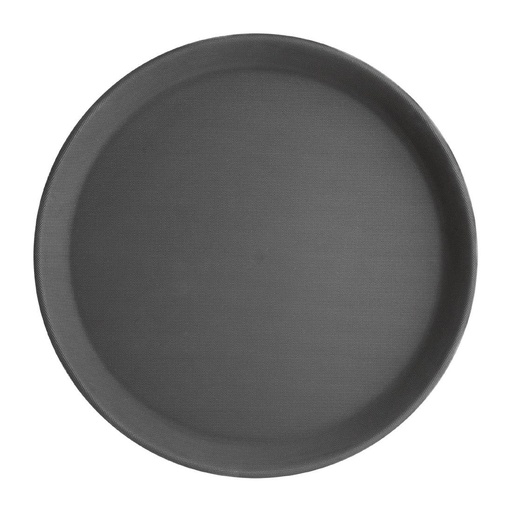 [J845] Plateau antidérapant en fibre de verre Olympia Kristallon rond noir 280mm