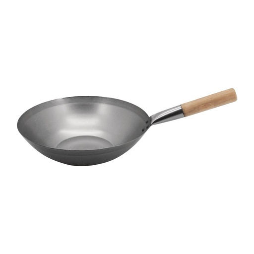 [K296] Wok en acier doux Vogue 33 cm