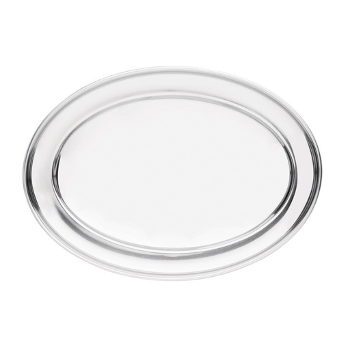 [K361] Plat de service ovale en inox Olympia 220mm