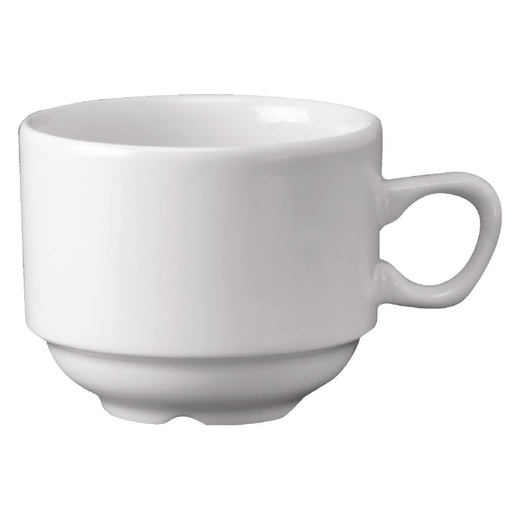 [P271] Tasses à thé empilables Nova Churchill Whiteware 213 ml  (Lot de 24)
