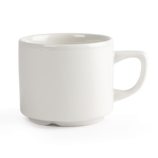 [P740] Tasses à thé Maple empilables blanches Churchill Whiteware 200ml (lot de 24)