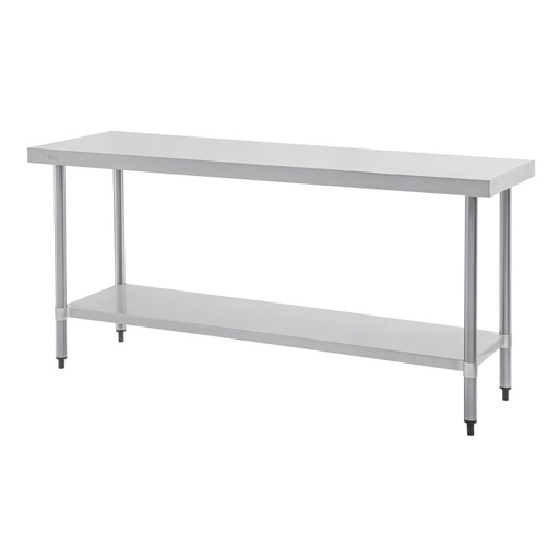 [T378] Table de préparation sans rebord en acier inoxydable Vogue 1800 x 600mm