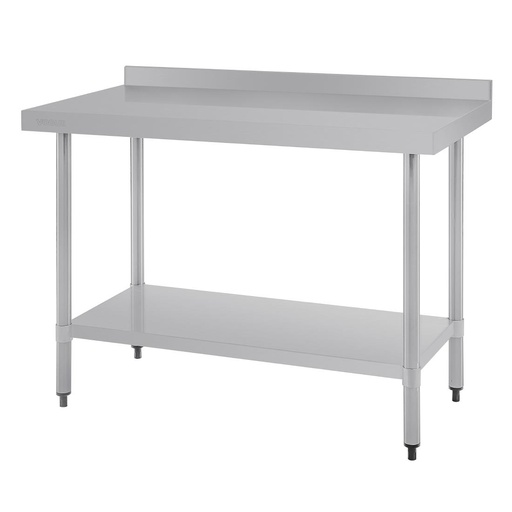 [T381] Table de préparation avec rebord en acier inoxydable Vogue 1200 x 600mm