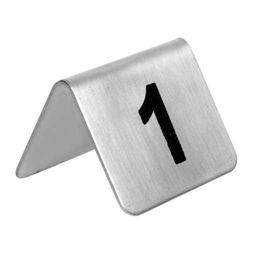 [U046] Lot de numéros de table en acier inoxydable Olympia 1-10 (Lot de 10)