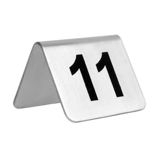 [U047] Lot de numéros de table en acier inoxydable Olympia 11-20 (Lot de 10)