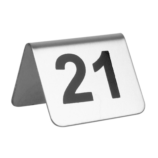 [U048] Lot de numéros de table en acier inoxydable Olympia 21-30 (Lot de 10)