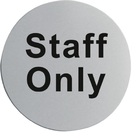 [U060] Plaque de porte inox - Staff only
