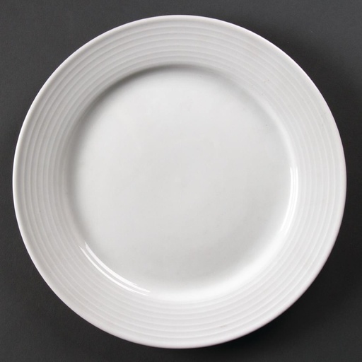 [U091] Assiettes à bord large Olympia Linear 250mm (Lot de 12)