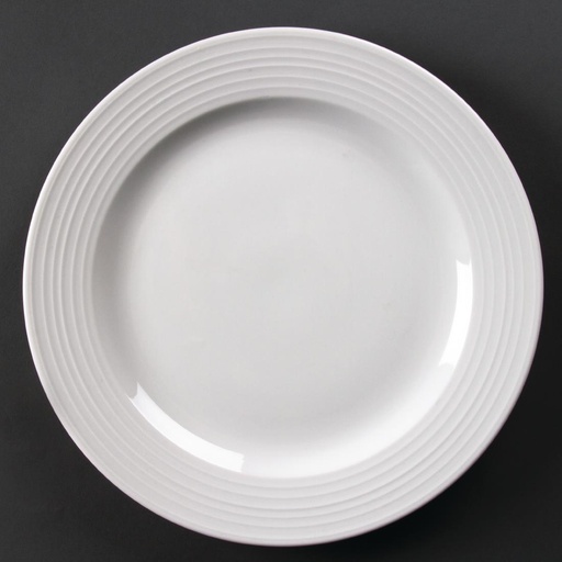 [U092] Assiettes à bord large Olympia Linear 310mm (Lot de 6)