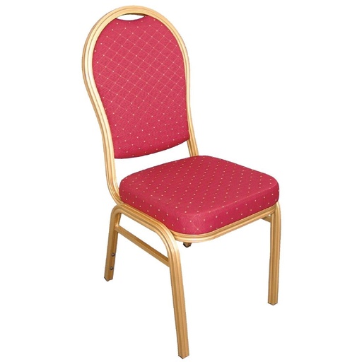 [U525] Chaises de banquet en aluminium dossier arrondi Bolero rouges  (Lot de 4)