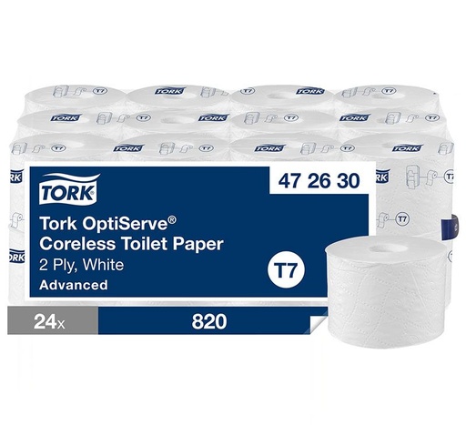 [TOR472630] TORK OptiServe® PAPIER TOILETTE SANS MANDRIN BLANC T7