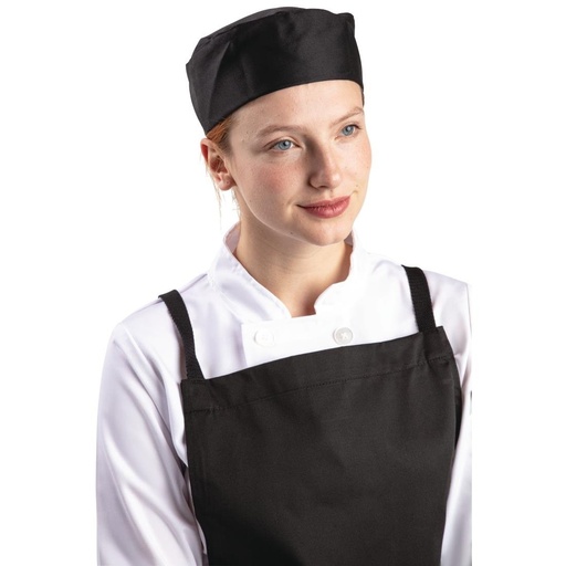 [A206-L] Calot de cuisine en polycoton Whites noir L