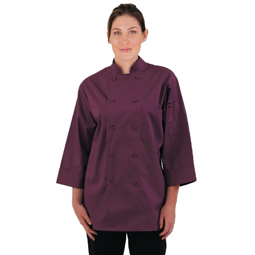 [A936-XS] Veste de cuisine mixte Chef Works aubergine XS