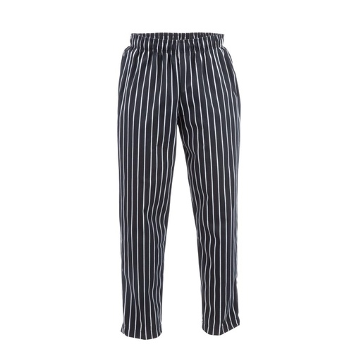 [A940-L] Pantalon de cuisine mixte Baggy Chef Works rayé noir et blanc L