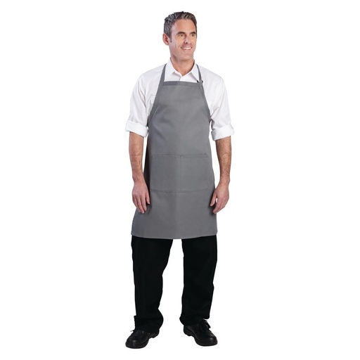 [B192] Tablier bavette Chef Works gris