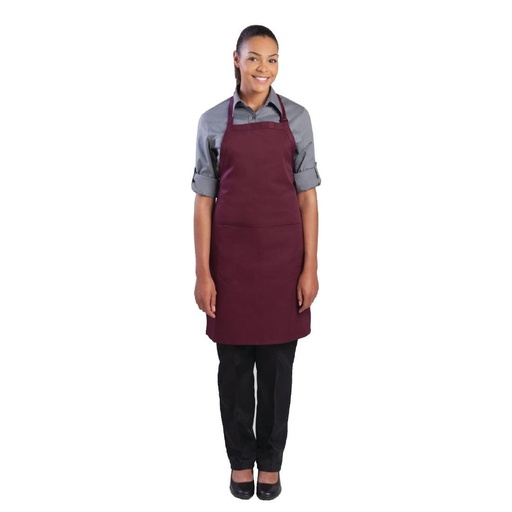 [B194] Tablier bavette Chef Works aubergine