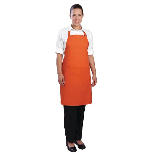 [B195] Tablier bavette Chef Works orange