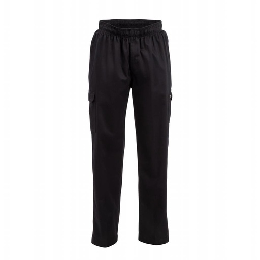 [B222-S] Pantalon de cuisine mixte Chef Works Slim Fit Cargo noir S