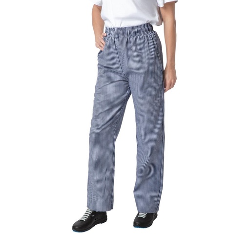 [B311-L] Pantalon de cuisine mixte Whites Vegas petits carreaux bleus et blancs L