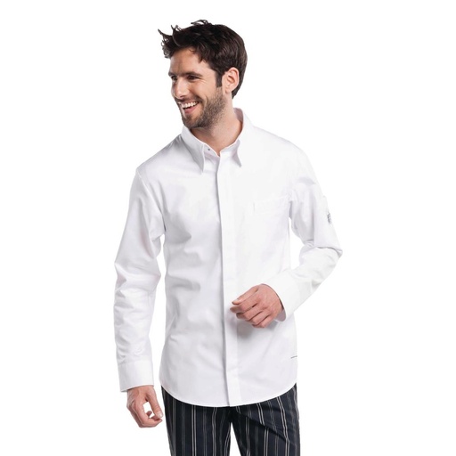 [B504-S] Chemise de cuisine Chaud Devant blanche S