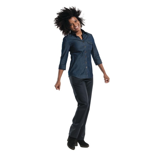 [B542-XXL] Chemisier femme denim stretch Chaud Devant bleu XXL